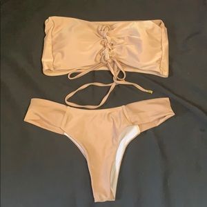 Tan cheeky bathing suit